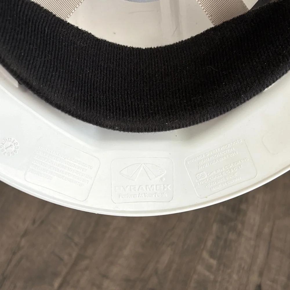 White Construction Safety Hard Hat - Protective Work Helmet
